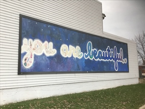 Mural with words You are Beautiful